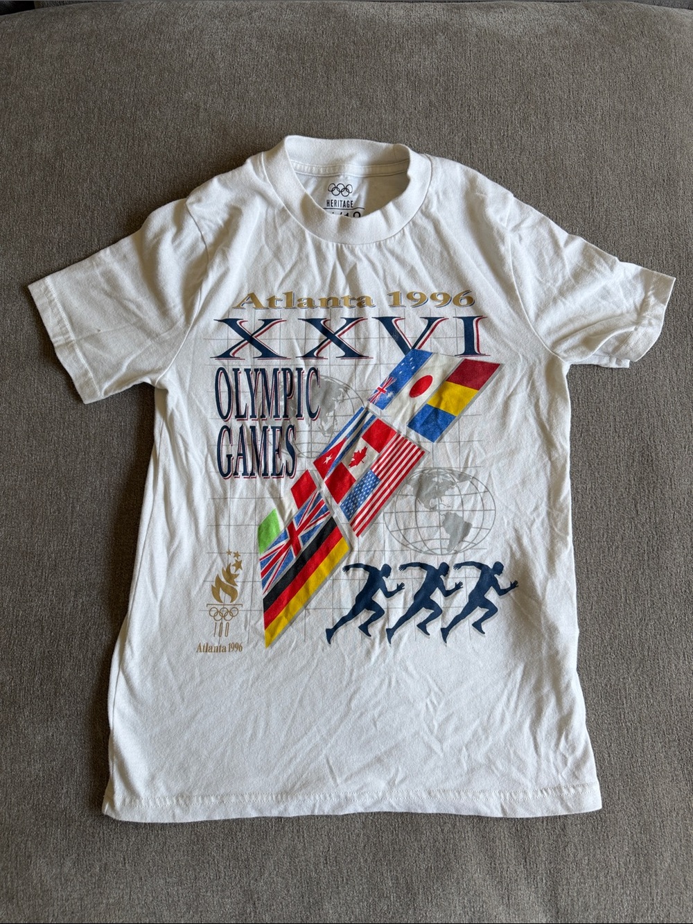Abercrombie 1996 Atlanta Olympic Games White Graphic T-Shirt